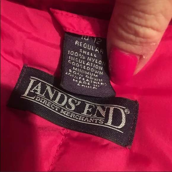 LANDS END - pink down puffer - MEDIUM - Picture 2 of 7
